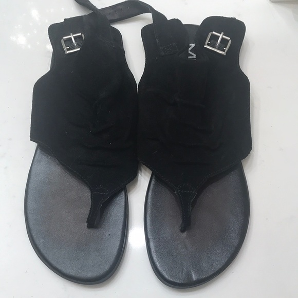 Mia Shoes - Black Suede Ankle Sandals